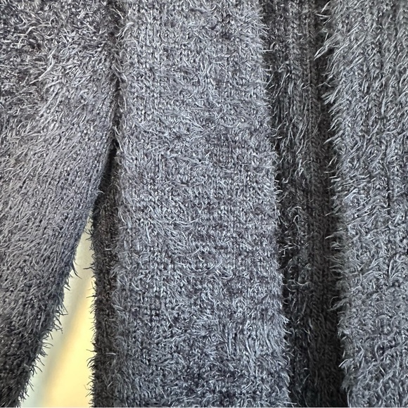 Cozy Navy Blue Open-Front Sweater Cardigan - Picture 3 of 6